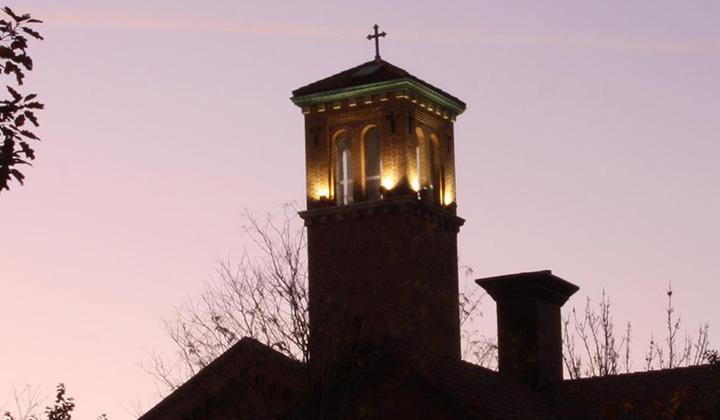 WLC bell tower at sunset